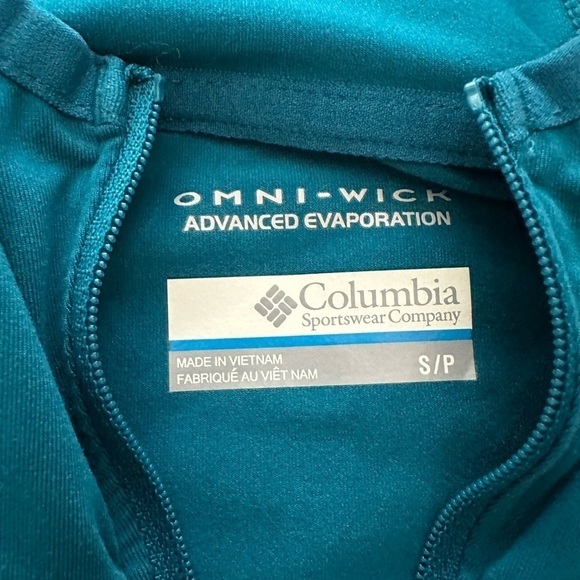 Columbia women’s long sleeve top small teal turquoise Zip up Hooded jacket shirt - Picture 3 of 5